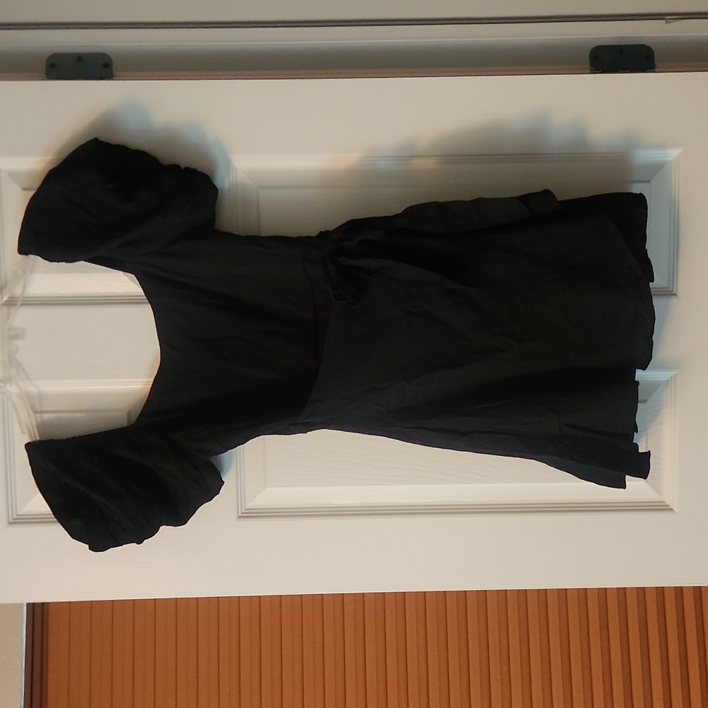 Trixie Puff Sleeve SideTie Fit & Flare Dress